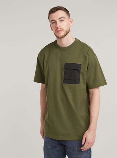 Camiseta Woven Mix Pocket Loose